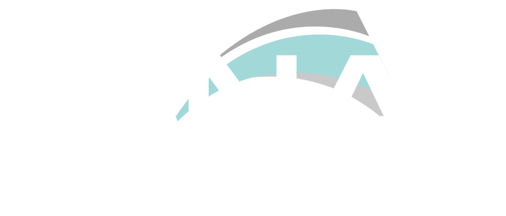 bna it solutions logo on a black background with large white letters and tealgray arcs